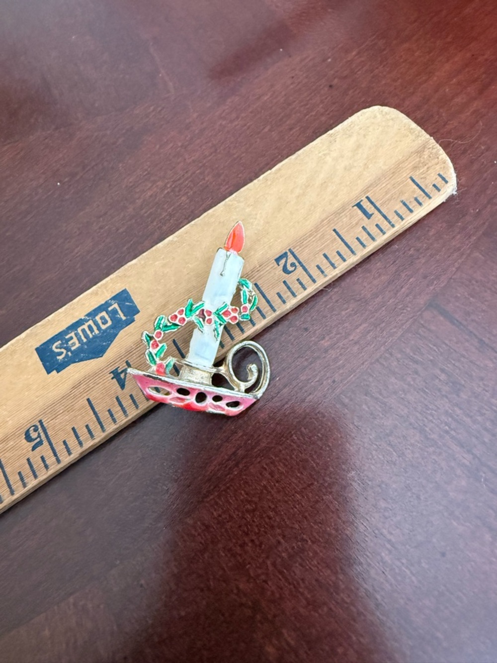 Vintage Christmas Candle Brooch